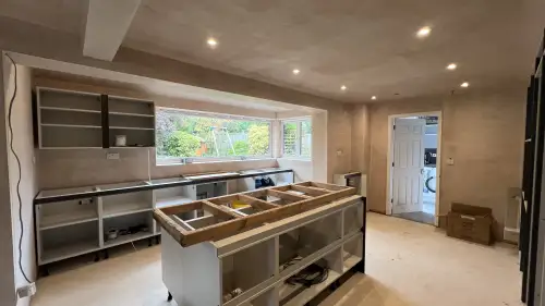 Click Here To Enlarge This Photo Of Open-Plan Kitchen Extension & Garden Landscaping in Nottingham